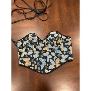 Butterfly Corset Top Bustier Boned Lace Up Women's Festival Fairy Adjustable